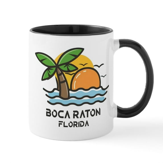 CafePress - Florida Boca Raton Mugs - 11 oz Ceramic Mug - Novelty Coffee Tea Cup