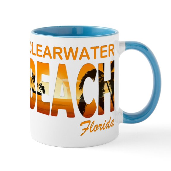 CafePress - Florida Clearwater Beach Mugs - 11 oz Ceramic Mug - Novelty Coffee Tea Cup
