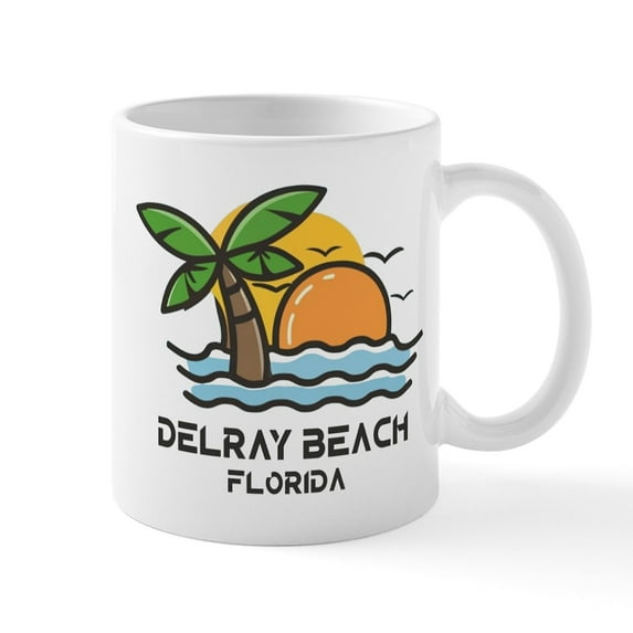 CafePress - Florida Delray Beach Mugs - 11 oz Ceramic Mug - Novelty Coffee Tea Cup