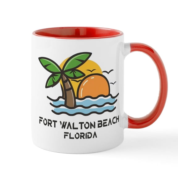 CafePress - Florida Fort Walton Beach Mugs - 11 oz Ceramic Mug - Novelty Coffee Tea Cup