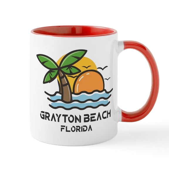 CafePress - Florida Grayton Beach Mugs - 11 oz Ceramic Mug - Novelty Coffee Tea Cup