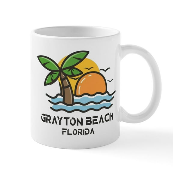 CafePress - Florida Grayton Beach Mugs - 11 oz Ceramic Mug - Novelty Coffee Tea Cup