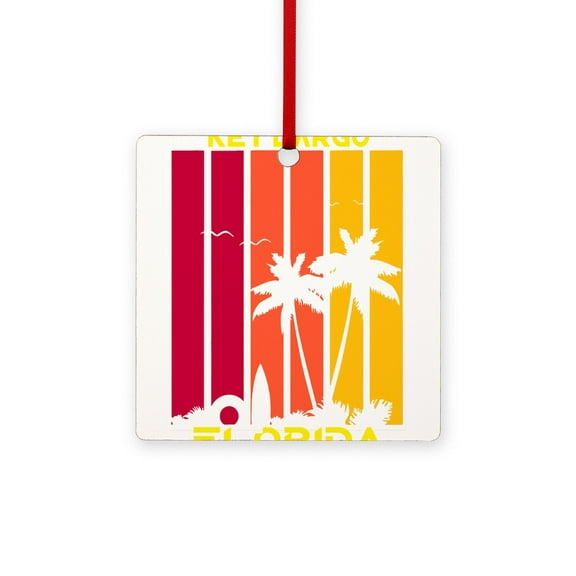 CafePress - Florida Key Largo - 3"x3" Square Wood Ornament