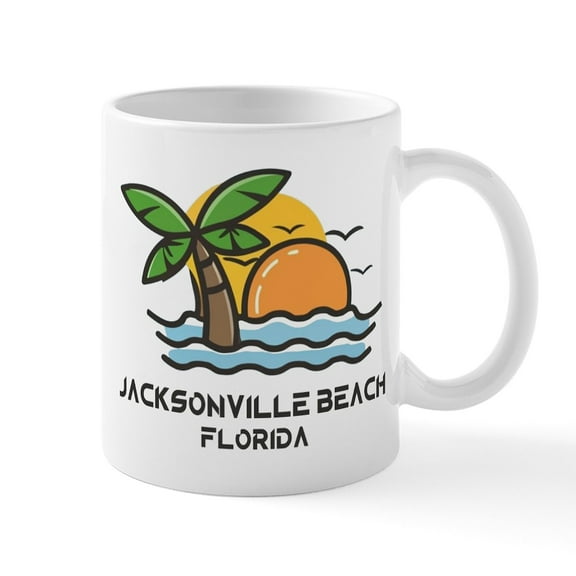 CafePress - Florida Jacksonville Beach Mugs - 11 oz Ceramic Mug - Novelty Coffee Tea Cup