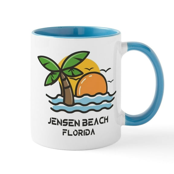 CafePress - Florida Jensen Beach Mugs - 11 oz Ceramic Mug - Novelty Coffee Tea Cup