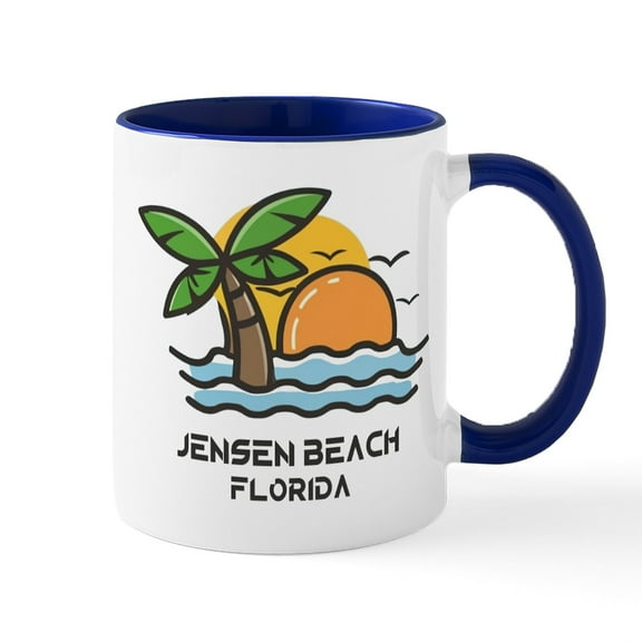 CafePress - Florida Jensen Beach Mugs - 11 oz Ceramic Mug - Novelty Coffee Tea Cup