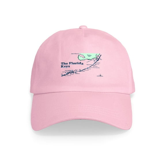 CafePress - Florida Keys Map Design. Cap - Adjustable 100% Brushed Unisex Casual Cotton Baseball Cap, Beige, 1