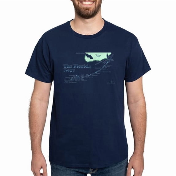 CafePress - Florida Keys Map Design. White T Shirt - Men's Classic Cotton T-Shirts