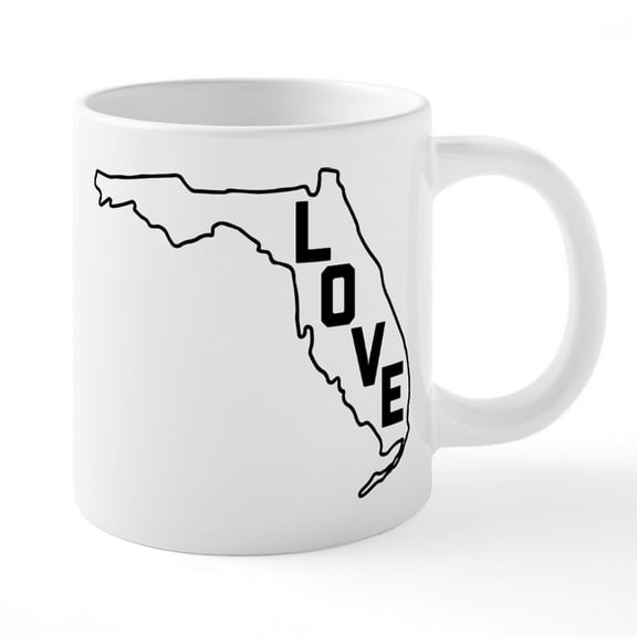 CafePress - Florida Love - 20 Oz White Ceramic Mega Mug