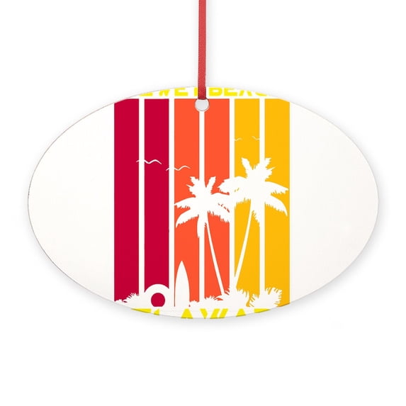 CafePress - Delaware Dewey Beach - Oval Wood Ornament, 5.25"W x 3.5"H