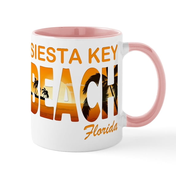 CafePress - Florida Siesta Key Beach Mugs - 11 oz Ceramic Mug - Novelty Coffee Tea Cup
