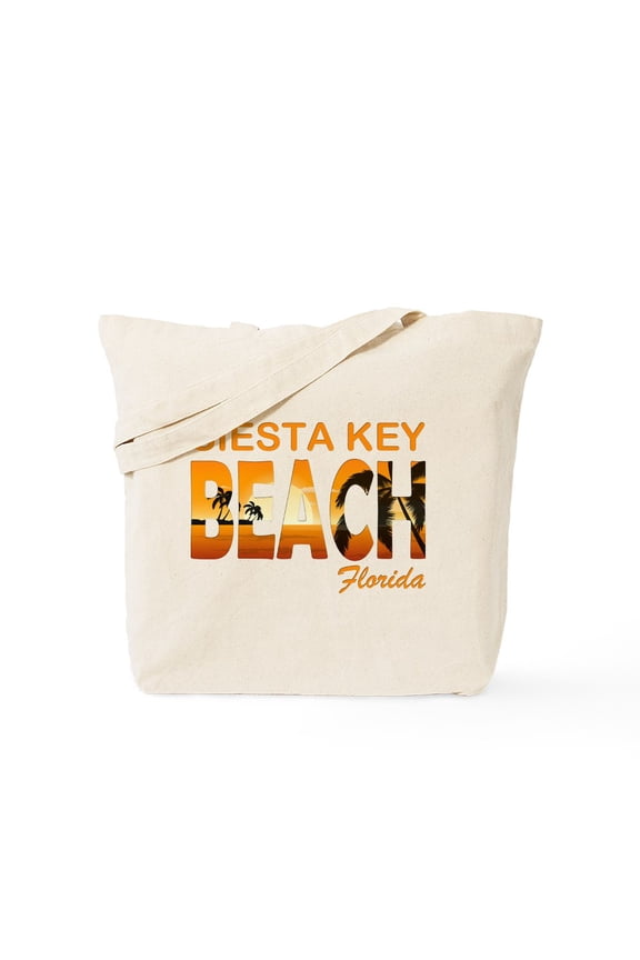 - Florida Siesta Key Beach Tote Bag - Unisex Canvas Tote Bag, Beige, 1-Piece