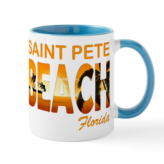 CafePress - Florida St. Pete Beach Mugs - 11 oz Ceramic Mug - Novelty Coffee Tea Cup