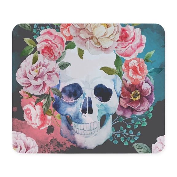 CafePress - Flowers And Skull Mousepad - Non-slip Rubber Mousepad, Gaming Mouse Pad