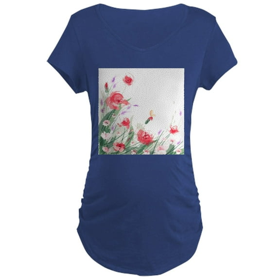 CafePress - Flowers Painting Maternity T Shirt - Maternity Dark T-Shirt