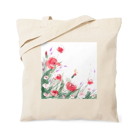 CafePress - Flowers Painting Tote Bag - Unisex Canvas Tote Bag, Beige, 1-Piece
