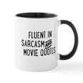 thumbnail image 1 of CafePress - Fluent In Sarcasm And Movie Quotes Mugs - 11 oz Ceramic Mug - Novelty Coffee Tea Cup, 1 of 4