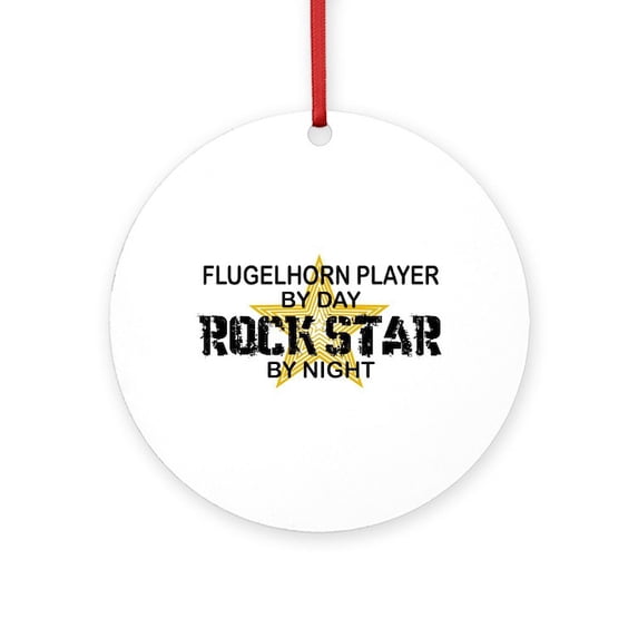 CafePress - Flugelhorn Player Rock Star - Round Wood Ornament 4"