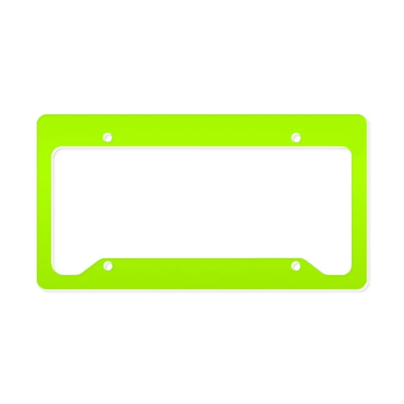 CafePress - Fluorescent Green Solid Color License Plate Holder - Aluminum License Plate Frame, License Tag Holder