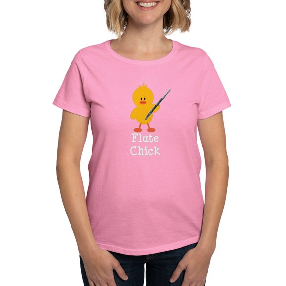 CafePress - Flute Chick Women's Dark T Shirt - Women's Traditional Fit Dark T-Shirt