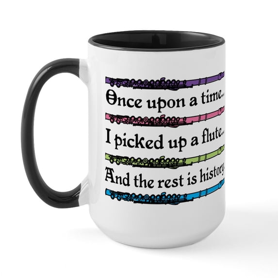 CafePress - Flute Fairytale Large Mug - 15 oz Ceramic Large White Novelty Mug
