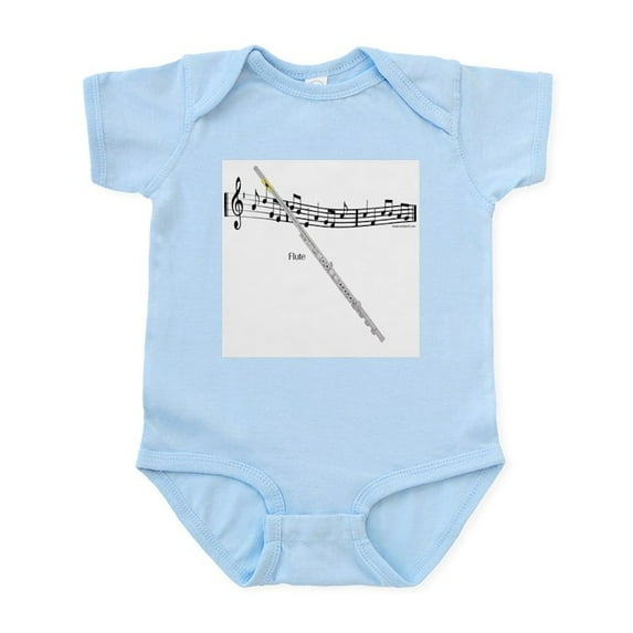 CafePress - Flute Music Infant Bodysuit - Baby Light Bodysuit, Size Newborn - 24 Months