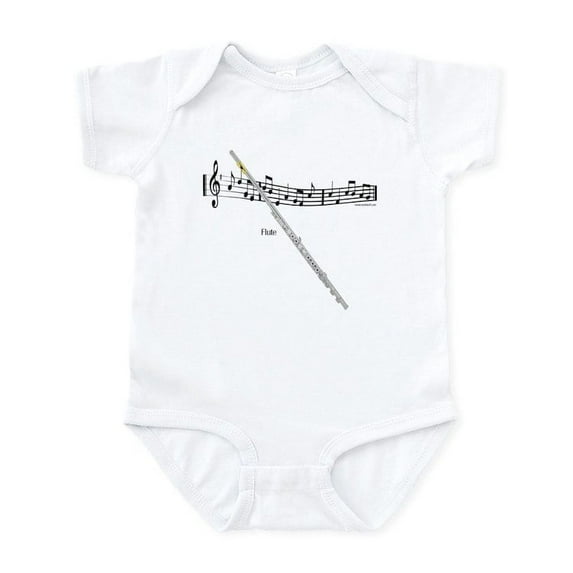 CafePress - Flute Music Infant Bodysuit - Baby Light Bodysuit, Size Newborn - 24 Months