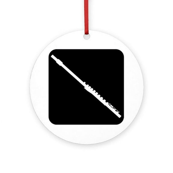 CafePress - Flute -  Round Wood Ornament 4"