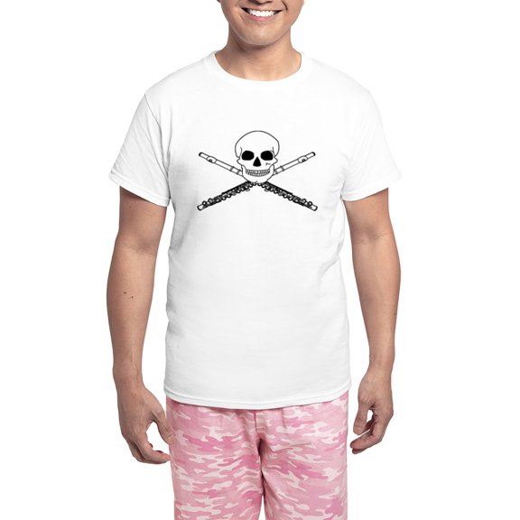 CafePress - Flute Skull 2010 - Men's Light Loose Fit Cotton Pajama Set