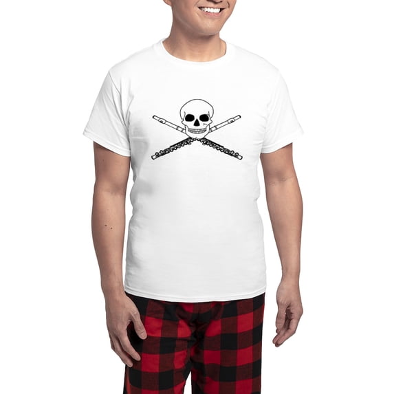 CafePress - Flute Skull 2010 - Men's Light Loose Fit Cotton Pajama Set