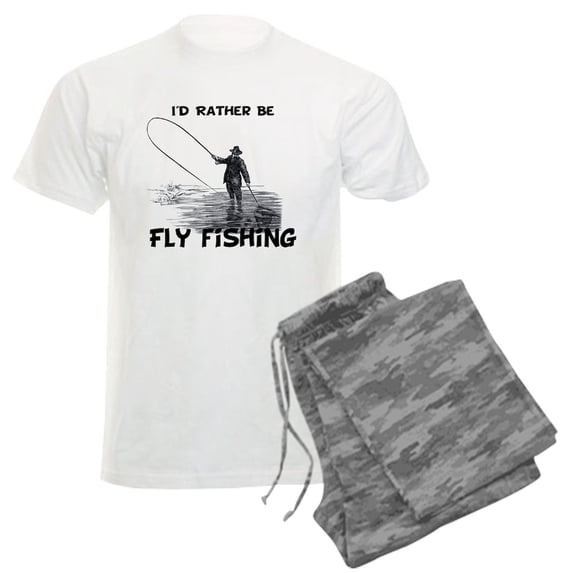 CafePress - Fly Fishing Men's Light Pajamas - Men's Light Loose Fit Cotton Pajama Set