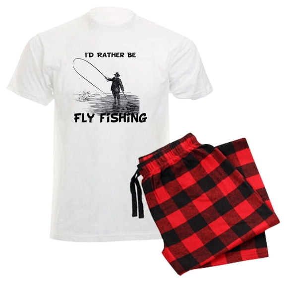CafePress - Fly Fishing Men's Light Pajamas - Men's Light Loose Fit Cotton Pajama Set