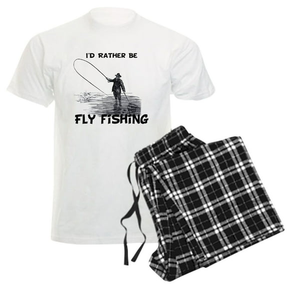 CafePress - Fly Fishing Men's Light Pajamas - Men's Light Loose Fit Cotton Pajama Set