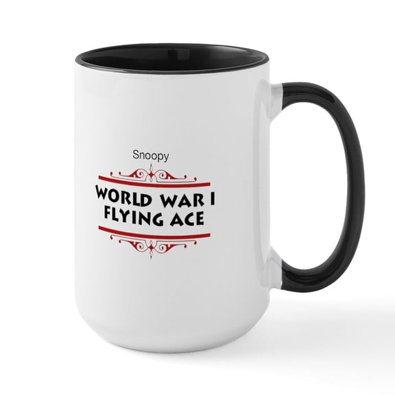 CafePress - Flying Ace Dodging Bullets Large Mug - 15 oz Ceramic Large White Novelty Mug