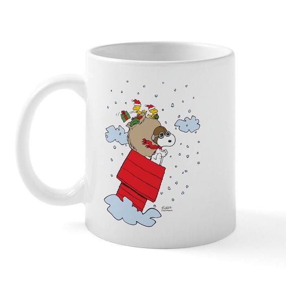 CafePress - Flying Ace Santa Mug - 11 oz Ceramic Mug - Novelty Coffee Tea Cup