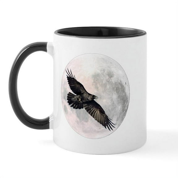 CafePress - Flying Crow Mug - 11 oz Ceramic Mug - Novelty Coffee Tea Cup