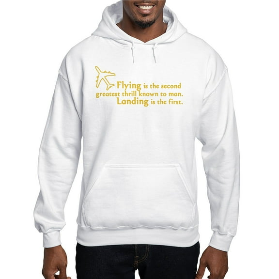 CafePress - Flying Is The Second Greatest Thrill Yellow Men's - Pullover Hoodie, Hooded Sweatshirt