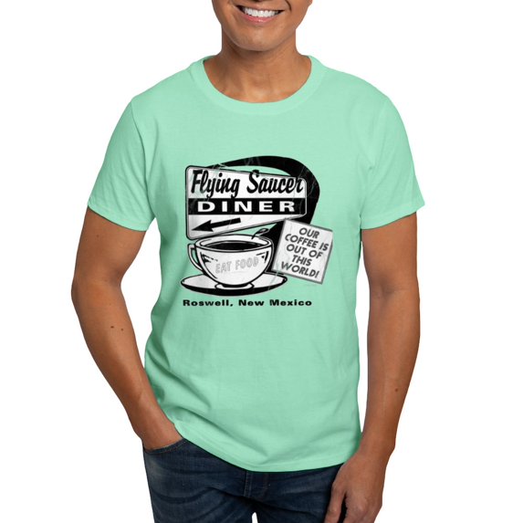 CafePress - Flying Saucer Diner Dark T Shirt - Men's Classic Graphic Cotton T-Shirt