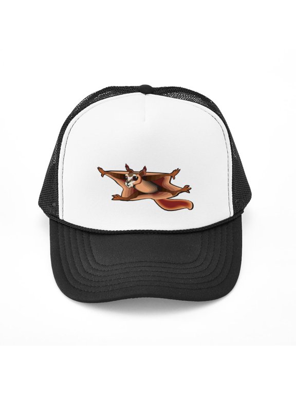 - Flying Squirrel - Adjustable Unisex Printed Trucker Hat with Mesh Back