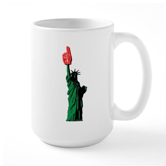 CafePress - Foam #1 Liberty Large Mug - 15 oz Ceramic Large White Novelty Mug