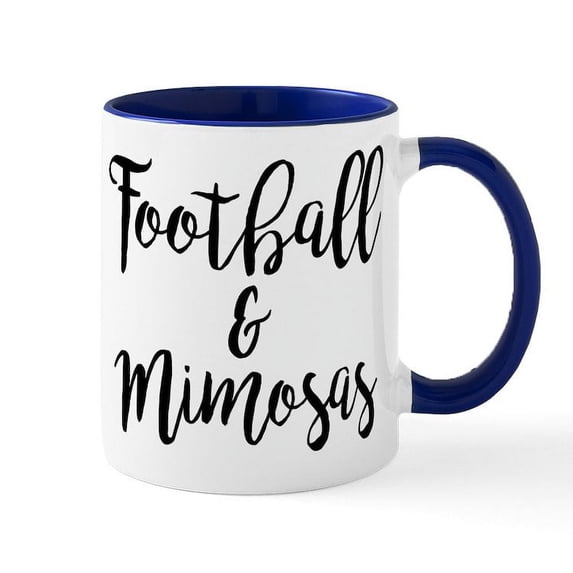 CafePress - Football And Mimosas - 11 oz Ceramic Mug - Novelty Coffee Tea Cup