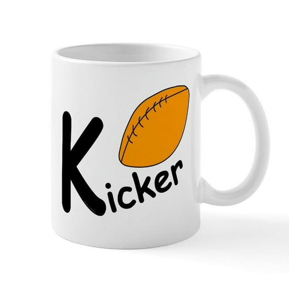 CafePress - Football Kicker Mugs - 11 oz Ceramic Mug - Novelty Coffee Tea Cup