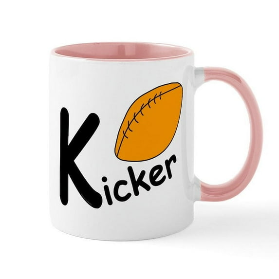 CafePress - Football Kicker Mugs - 11 oz Ceramic Mug - Novelty Coffee Tea Cup