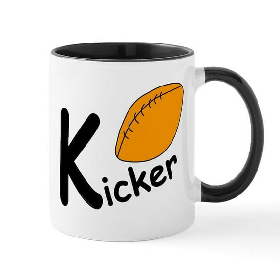 CafePress - Football Kicker Mugs - 11 oz Ceramic Mug - Novelty Coffee Tea Cup