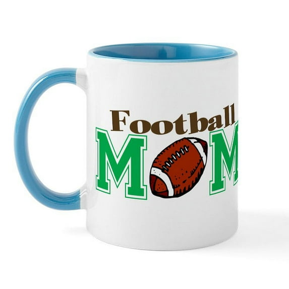 CafePress - Football Mom Mug - 11 oz Ceramic Mug - Novelty Coffee Tea Cup
