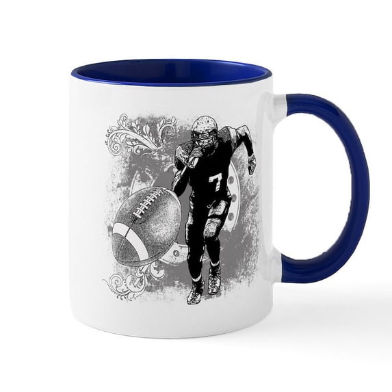 CafePress - Football Mug - 11 oz Ceramic Mug - Novelty Coffee Tea Cup