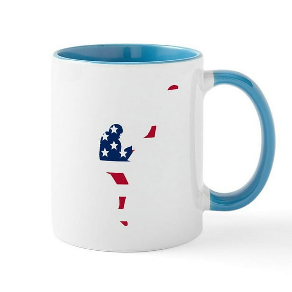CafePress - Football Punter American Flag Mugs - 11 oz Ceramic Mug - Novelty Coffee Tea Cup