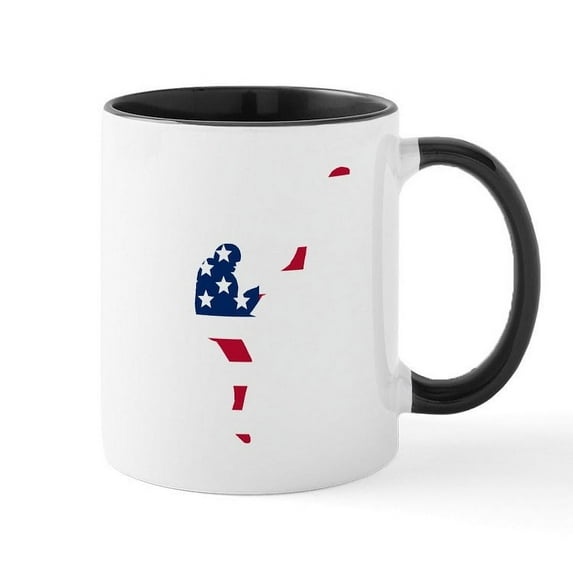CafePress - Football Punter American Flag Mugs - 11 oz Ceramic Mug - Novelty Coffee Tea Cup