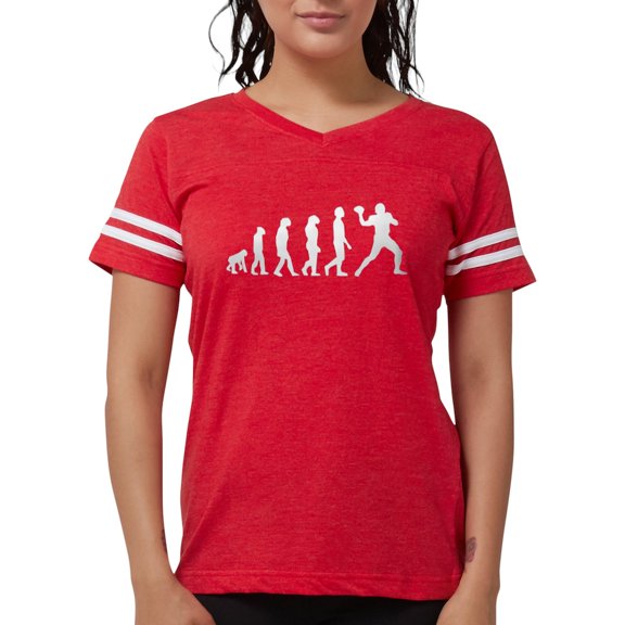 CafePress - Football Quarterback Evolution T Shirt - Womens Football Shirt