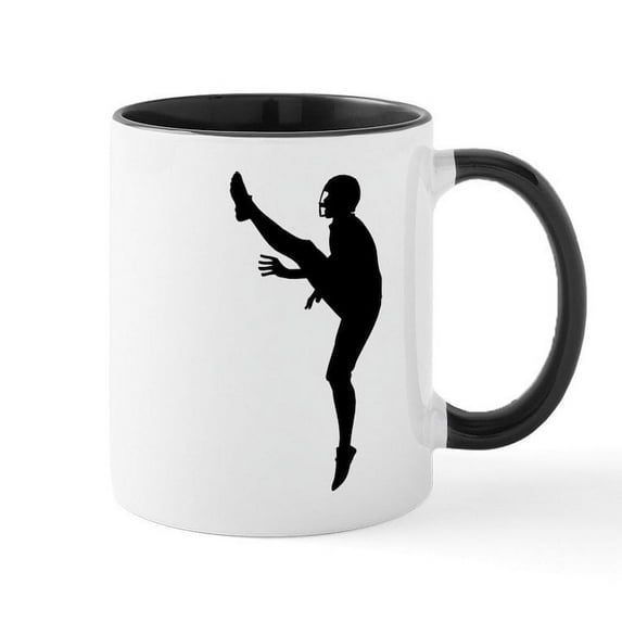 CafePress - Football Silhouette Mug - 11 oz Ceramic Mug - Novelty Coffee Tea Cup